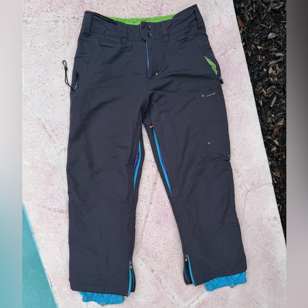 Zumiez Aperture Snowboard Pants Blue and Green